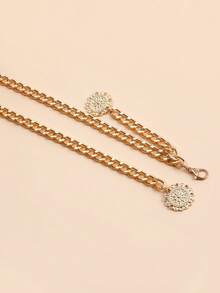 1pc Customized Letter Text Women's Intimate Accessory, Simple Single-Layer Body Chain Thick Aluminum Chain Body Chain Waist Chain, Personalized Punk Resort Hottie, Suitable For Customized Text, Party Wear