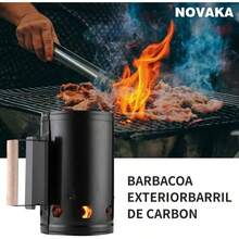 Arrancador de Chimenea BBQ Acero Inoxidable, Parrilla de Carbn para Cocinar al Aire Libre Puede Encender Fogatas Rpidamente, para Parrilla de Carbn y Barbacoas - inicial - Ver 2