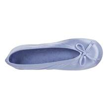 Isotoner Women's Satin Ballerina Slippers With Soft Tie Bow And Suede Sole - cây dừa cạn - Xem 5