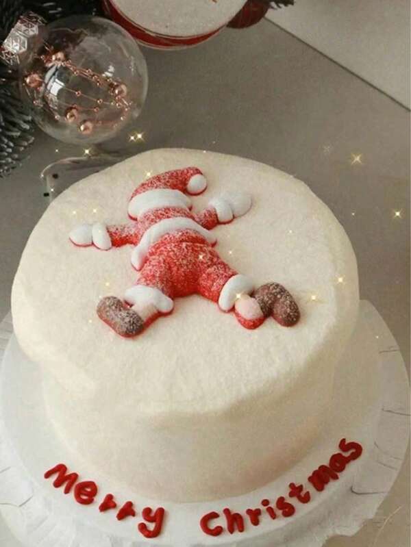 1 pieza Decoración para pastel de Papá Noel, para Navidad, decoración de pastel para fiesta con tema de Año Nuevo, pastel de cumpleaños, decoración de cupcakes, reunión familiar, suministros para fiestas