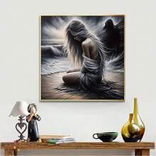 1pc 5D Diamond Painting Kit, Round Acrylic Diamond Art Embroidery Set, DIY Craft For Beginners, Home Wall Decor Gift, Unframed - 彩色 - 查看 2