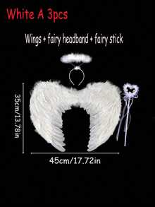 2PCS Halloween Angel Wings/Demonic Wings Set, Feather Props, Suitable For Party Decoration, Dance Events, Performances, Fashion Magazine Shoots, Model Parades And Various Holiday Role-Playing Props (Made Of Natural Feathers)
