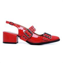 Sapatilha Bico Fino Slingback - Elegância e Conforto 851 - Vermelho - Visão 5