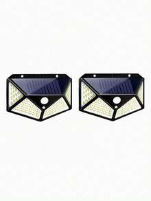 100 LED Solar Powered 4-Sided Wall Light, Wireless Outdoor Lighting, Motion Sensor, Waterproof, Windproof, For Home, Garden, Yard, Park - Multicolor - View 18