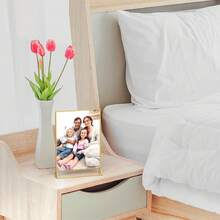 3/6/12 Pack Acrylic Gold Sign Holder, 4x6 Inch/5x7 Inch Tabletop Gold Picture Frames, Clear Double Sided Menu Holder, Wedding Table Numbers Picture Frames, Photo Displays For Events And Decor (Gold) - Gold-4x6 Inch - 查看 8