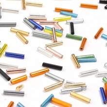 10g/Pack 6mm Long Glass Seed Beads, Elegant Fashion Bracelet, Phone Strap, Hair Accessory DIY Loose Beads - Tubular Rice Beads - View 12