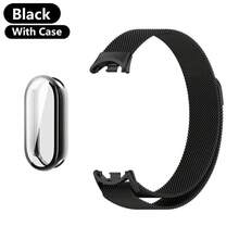 Metal Strap For Mi Band 8 9 10 Bracelet With TPU Case Screen Soft Protector Milanese Magnetic Loop Replacement Watchband - Compatible With Xiaomi Mi Band 10 - View 12