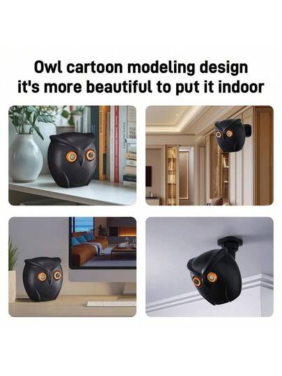 Owl Design WiFi Camera, Full HD Lens, Smart Home Security Camera, Two-Way Audio, Full-Color Night Vision, Motion Detectio, Cloud Storage/TF Card Storage, Home Monitor, Pet Monitor, Suitable For Indoor And Outdoor Use, ICSEE APP view 6