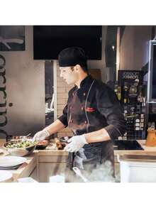 Black Chef Hat With Adjustable Drawstring - Breathable, Washable, Suitable For Chefs, Waiters And Grill Masters - Black - View 3