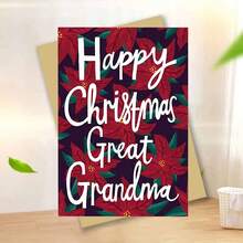 1pc, "Happy Christmas Great Grandma" Christmas Card, Festive Holiday Greeting, Perfect Gift For Family And Friends, Christmas Card For Anyone, Home & Office Stationery