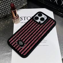 Sparkling Sequins Black Bling Rhinestone 1pc Multi-Color Full Rhinestone & Mirror Design 2-In-1 Black Phone Case Compatible With Iphone 16 Waterproof Shockproof Anti-Fall Scratch Resistant Fashion Phone Cases Birthday Gift Party Mom - Multicolor - View 73
