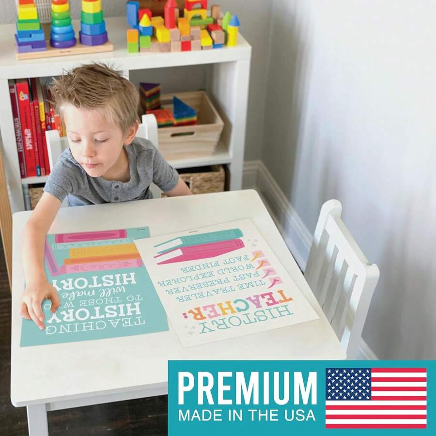 W3Z7 Hadley Designs 6 Social Studies Classroom Decorations – US History Posters Elementary, Middle School And High School, Durable World History Wall Art Teachers - Pastel Classroom Decor - 1 - View 1