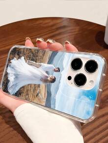 1pc Customized Couple Wedding, Wedding Photo Thick Shockproof Phone Case, Protective Cover, Gift For Wife/Husband, Customized Design For S21 22 23 24, A12 A13 A15 A14/A21s, XR 11 13 15 16 Pro Max,2025phonecase,Cute Phone Cases, Couple Phone Case - Clear - View 6
