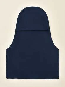 1 pieza Velo facial con capucha de unicolor para mujer, hijab musulmán de alta calidad y transpirable, máscara facial multifuncional de protección solar adecuada para abaya