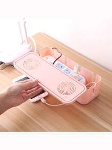 1 Stück Kabel Aufbewahrungsbox mit Deckel, Kabel Organizer mit hoher Kapazität, platzsparende Desktop Steckdosen Kabel Management Box zum Verstecken von Stromauslässen, für den täglichen Gebrauch, geeignet für Büro, Wohnzimmer, Zuhause Aufbewahrung und Organisation