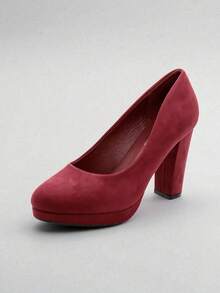 Elegant Solid Color Pumps For Work And Party - Burgundy - View 2