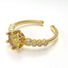 1pc Stainless Steel Fashion Simple Exquisite 4-Claw Diamond Engagement Ring, Romantic Minimalist Design For Women - 4-claw Diamond Ring - View 7