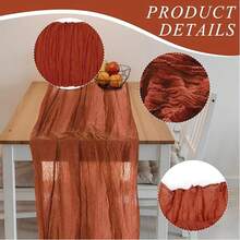 3pcs Cheese Cloth Table Runner, Runner Gauze Boho Wedding Decor Romantic Table Cloth, Suitable For Wedding, Birthday Party (35 Inches X 118 Inches), Mixed Colors - Color Mixing - View 4