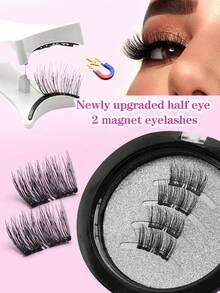 Waloshow 1 对 3D 磁性手工单磁睫毛，易于佩戴，高品质量子睫毛 - 黑色 - 查看 22