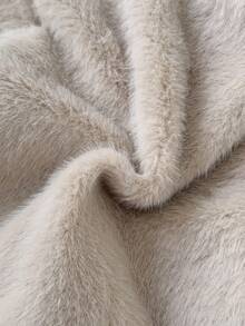 女婴/幼儿时尚仿皮草厚长袖夹克，秋冬 - 杏色 - 查看 11