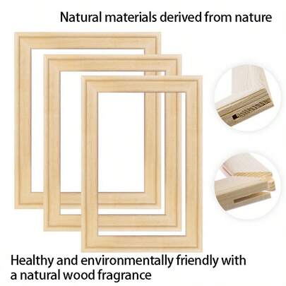 4pcs Wooden Canvas Frame Set (Assembly Required) (No Glass) Pine Wood Frame, DIY Oil Painting Canvas Wall Art, Diamond Painting, Silk Painting, Art Practice, Home Decor