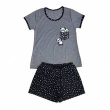 Women's Half Sleeve Baby Doll / Women's Baby Doll / Nightwear - 淺灰色 - 查看 1