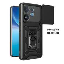 Sliding Camera Lens & Stand Protective Case For V 60 5G Smartphone - Black - View 1