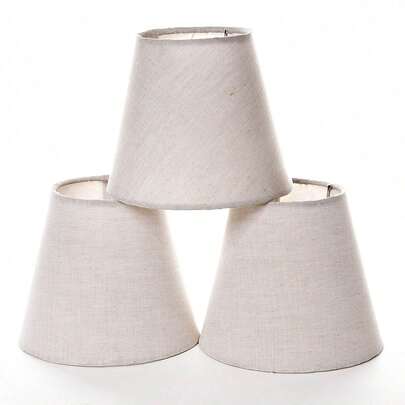 Jogo Cúpulas Avulsas Tecido Lustre Bebê Bege Soquete E27