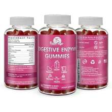 Digestive Enzymes Chewable Gummies: Helps Food Intolerance, Debloat, And To Digest Dairy, Carbs, Veggies, Protein, Fruit -Amylase Protease Lipase Lactase- Naturally Flavored Vegan Gummies 60 Count - Trắng - Xem 5