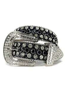 1 Fashion Temperament Full Diamond Rhinestone European And American Style Y2K Belt Belt Women's Decoration With Pants Fashion Versatile Colored Diamond Belt Party Banquet Gift - 藍色 - 查看 4