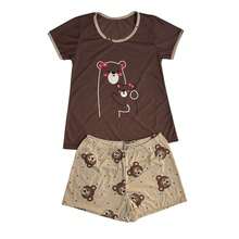 Women's Half Sleeve Baby Doll / Women's Baby Doll / Nightwear - 鏽棕色 - 查看 2