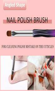 GEMSANVA Nail Art Clean Up Brushes,3PCS Nail Brush For Cleaning Polish Mistakes On The Cuticles,Flat_Oval_Fine Angled Gel Nail Brushes For Nail Art Design Painting And DIY Tools (BLACK PURPLE) - MàuA - Xem 6