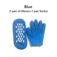 保濕手套和襪子,後跟凝膠襪子癒傷組織粗糙足部護理治療柔軟矽膠內襯注入乳液水療襪用於修復軟化乾裂腳部皮膚 - 粉色 - 查看 14