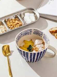 1 件时尚陶瓷杯，家庭主妇牛奶杯，家庭/办公室早餐杯，女士咖啡杯 - 彩色 - 查看 7