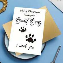 1pc Funny 'Goodest Girl' Christmas Card - Dog Paw Prints & 'I Paw You' Message, Whimsical Holiday Card For Dog Lovers (Comes With Envelope) - Perfect For Christmas, Thanksgiving, Halloween - Ideal For Anyone (With Envelope + Greeting Card)" (11cm X 16cm) Christmas Gift Card" A Gift Suitable For Everyone A Card Suitable For Giving To Colleagues
