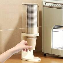 1pc Desktop Disposable Cup Holder Rack [Cups Not Included], Dust-Proof - Large Capacity Durable Plastic, Cup Storage Box, No Drilling Installation, Space-Saving Vertical Storage Design, Multi-Compartment, Suitable For Kitchen, Office, Bathroom - Durable And Easy To Clean. Cup Holder Rack - Multicolor - View 5