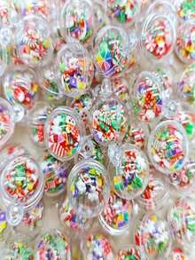 10 قطع من الزينة الأكريليكية لعيد الميلاد - مثالية لصنع المجوهرات DIY وديكورات العطلات، زينة شجرة عيد الميلاد، كونفيتي عيد الميلاد