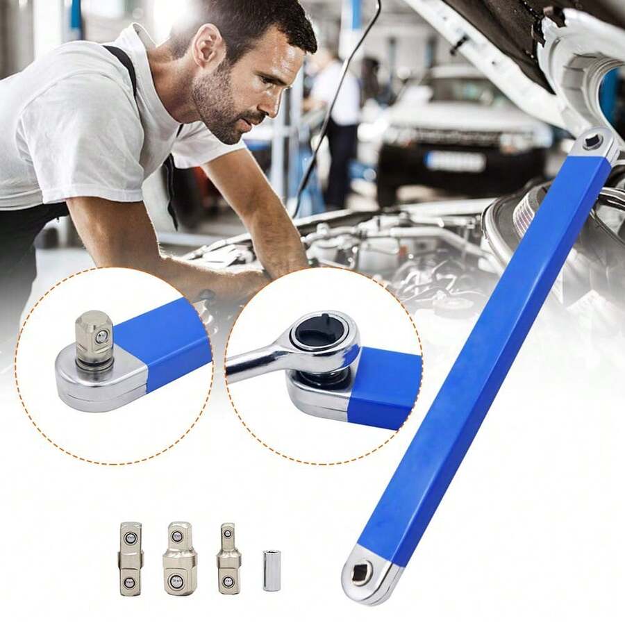 1 Conjunto Chave de Impacto Giratória, Kit de Chave de Extensão Flexível com Adaptadores de Acionamento Quadrado de 1/2", 1/4" e 3/8", Chave de Extensão Universal para Espaços Apertados