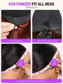 MEGALOOK Reddish Brown Silky Straight 13x6 Lace Front Wig - 100% Real Virgin Remy Human Hair Lace Front Wig Pre-Plucked Hairline Pre-Bleached Knots Pre-Cut Ear To Ear Transparent Lace Wig - S33 - View 11