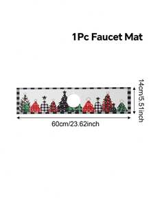 1Pc Christmas Sink Faucet Absorbent Pad,Merry Christmas Dish Drying Mat Including Snowflake,Red White Floral,Gingerbread Man And Christmas Tree Style,10*38/14*60cm Durable And Absorbent Sink Surround Cover,Bathroom And Kitchen Faucet Mat,Christmas Decorations For Home,Xmas Party Decor,Christmas Party Favors,Winter Decorations,Ideal Christmas Decoration Gift,Countertop Protector, Kitchen Sink Mat,Washbasin Protector - Multicolor - View 17