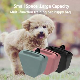 Bolsa de entrenamiento para perros de silicona, bolsa multifuncional para comida y golosinas de perro, bolsa para golosinas de perro para exteriores, bolsa portátil para golosinas de perro pequeño con clip y imán, adecuada para caminar y hacer senderismo al aire libre