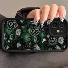 Black & Green Abstract Eye TPU Shockproof Protective Case Compatible With Apple 7/8/X/XS/XR/XS Max/11/12/13/14/15 Pro Max - الأسود - مشاهدة 5