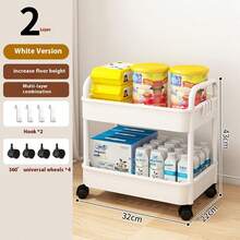 5 层/4 层/3 层 2 层轻质 PP 材质储物车,带 360° 旋转轮和滑动搁板 - 白色/黑色重型滚动储物架,适用于浴室、卧室、厨房、梳妆台 - 多功能搁架单元,易于使用(部分配件颜色随机) - 彩色 - 查看 18
