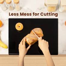 Acrylic Cutting Board With Counter Lip, 17.5x13.5 Inch Clear Cutting Boards For Kitchen Counter, Large Cutting Board Non Slip For Countertop Protector, Apartment Essentials Kitchen Decor Gifts, Black - Black - View 5