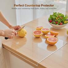 Acrylic Cutting Board With Counter Lip, 16x12 Inch Clear Cutting Boards For Kitchen Counter, Cutting Board Non Slip For Countertop Protector, Apartment Essentials Kitchen Decor Gifts - Clear - View 5