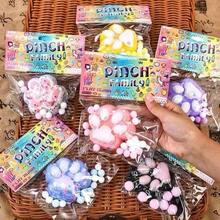 Brinquedos Squishy de Aperto Pata de Gato Kawaii Soft Squeeze com Bola para Alívio de Estresse e Presentes - Roxo - Visão 2