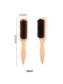 Unisex Boar Bristle Hair & Beard Brush - Fragrance-Free Professional Hairstyling Brush, Suitable For Thick/Thin Hair, Can Clean Ombre Hair And Trim, Create Smooth Hairstyles - Multicolor - View 7