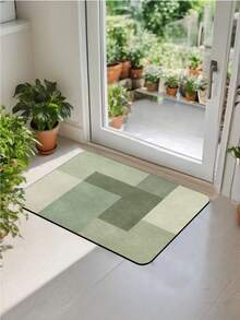 1 件硅藻土厨房垫，现代摩洛哥几何绿色拼布设计，软橡胶缓冲抗疲劳厨房地毯，吸水，防滑，适用于厨房、浴室、洗衣房、入口 - 彩色 - 查看 9