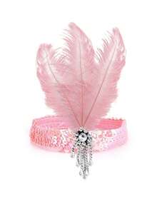 D EXCEED 1/5 Pcs 1920s Women's Artificial Feather Flapper Headband – For Roaring 1920s Themed Parties, Gatsby Galas, 1920s Themed Masquerade Balls, Costume Parties - Multicolor - View 16