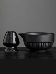 2件带嘴陶瓷碗、宋代抹茶碗、抹茶打蛋器、抹茶刷、抹茶搅拌工具套装、窑烧餐具套装、返校套装、节日礼品套装